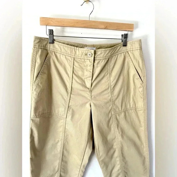 Garnet Hill Khaki Cotton Jogger Flat Front Pant Size 10 - Picture 2 of 9